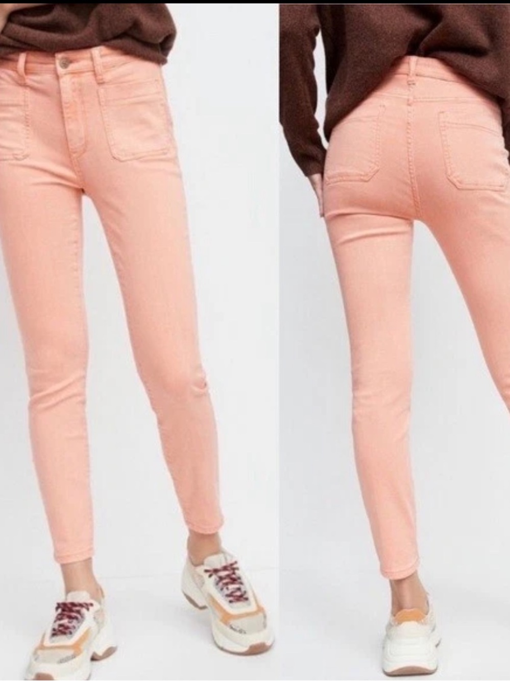 NWT Pilcro Anthropologie High Rise Skinny Coral Jeans Size 32